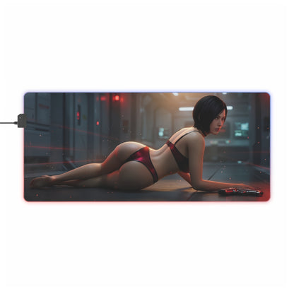 Ada Wong RGB Mouse Pad – Resident Evil LED Desk Mat, Survival Gamer Setup