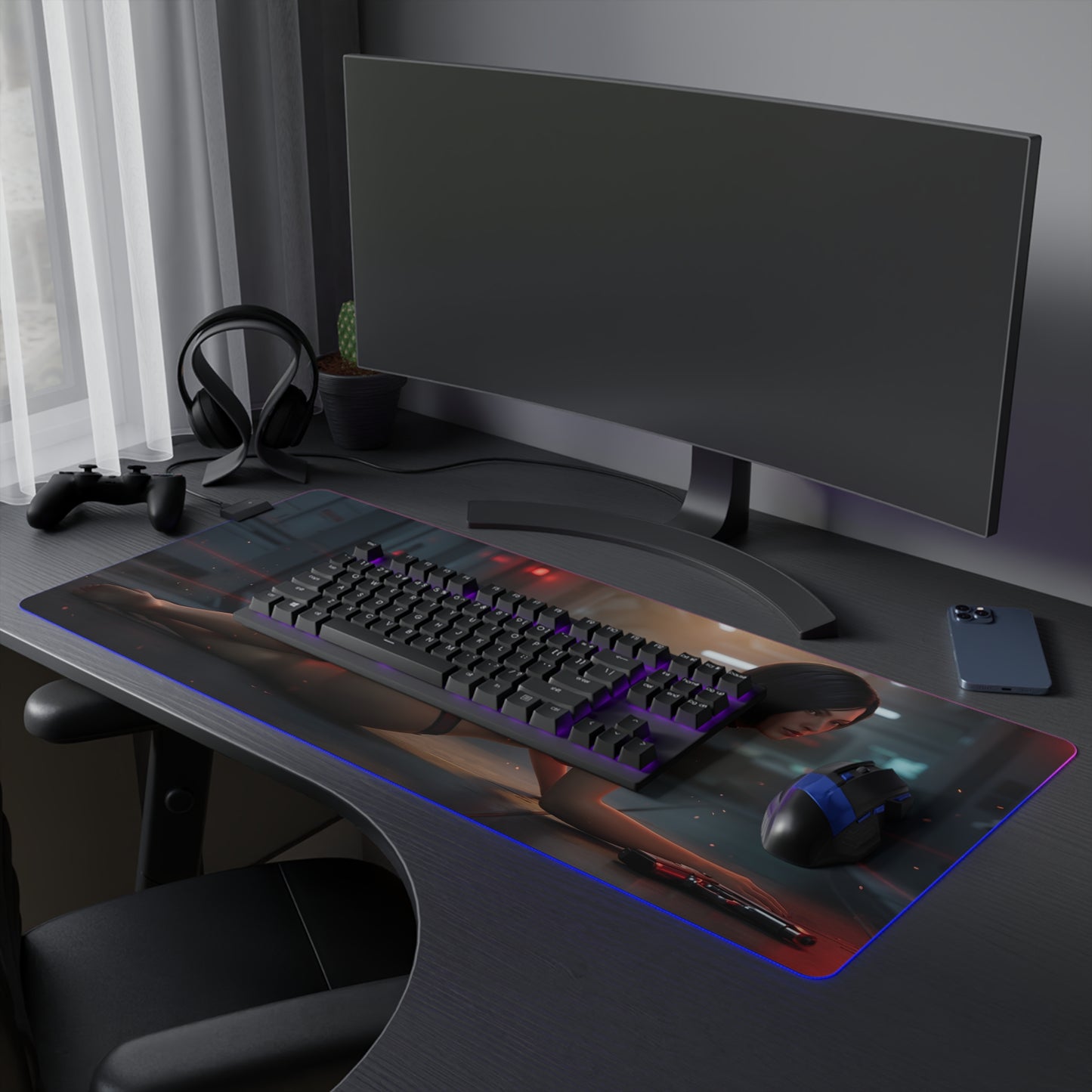 Ada Wong RGB Mouse Pad – Resident Evil LED Desk Mat, Survival Gamer Setup