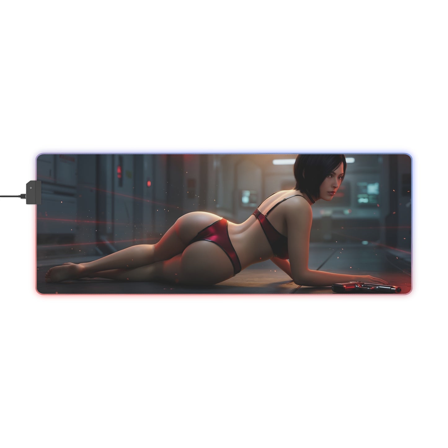 Ada Wong RGB Mouse Pad – Resident Evil LED Desk Mat, Survival Gamer Setup