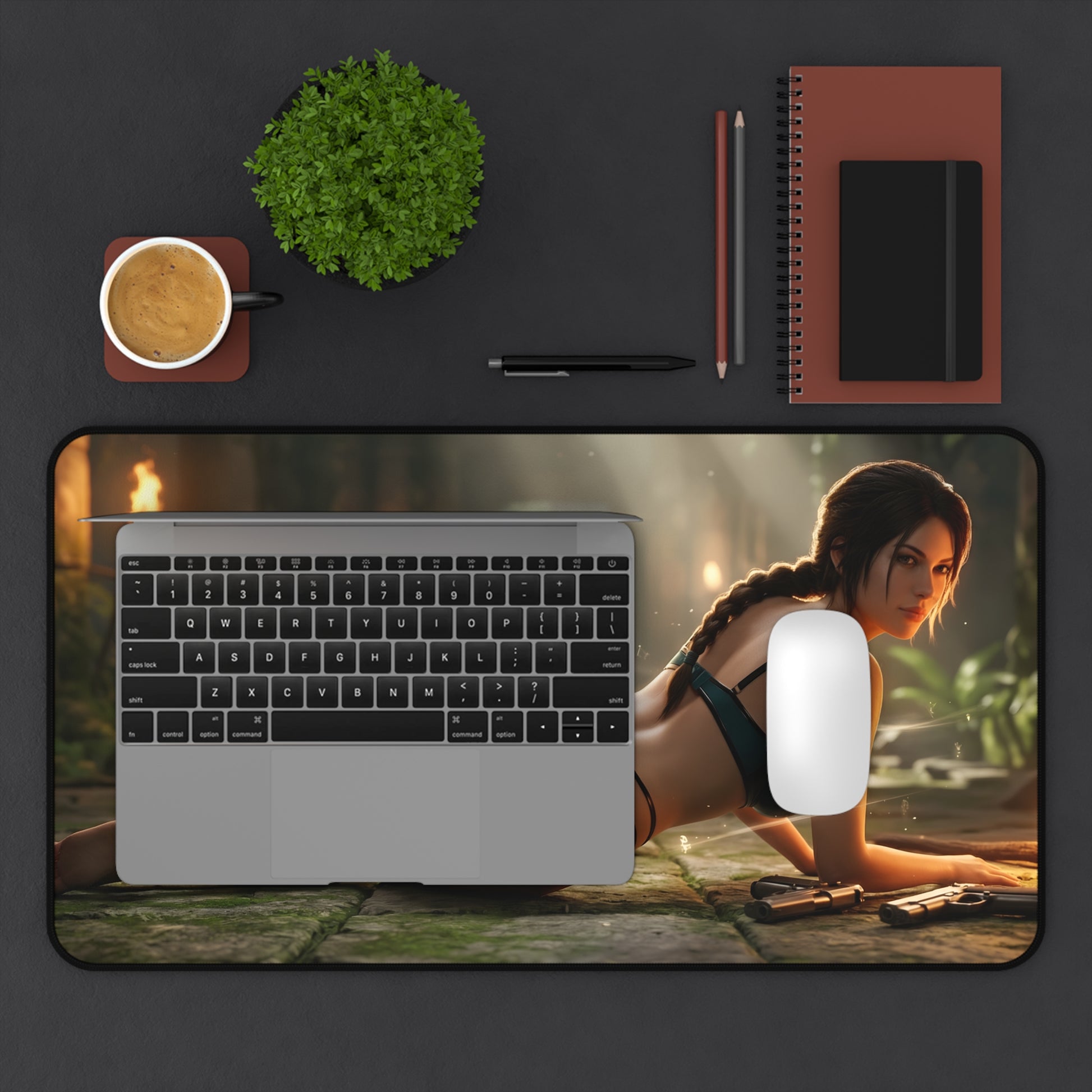 Lara Croft Mouse Pad – Adventure Game Gaming Mouse Pad, Stylish Gamer Desk Decor showing character artwork, smooth glide, durable stitched edges