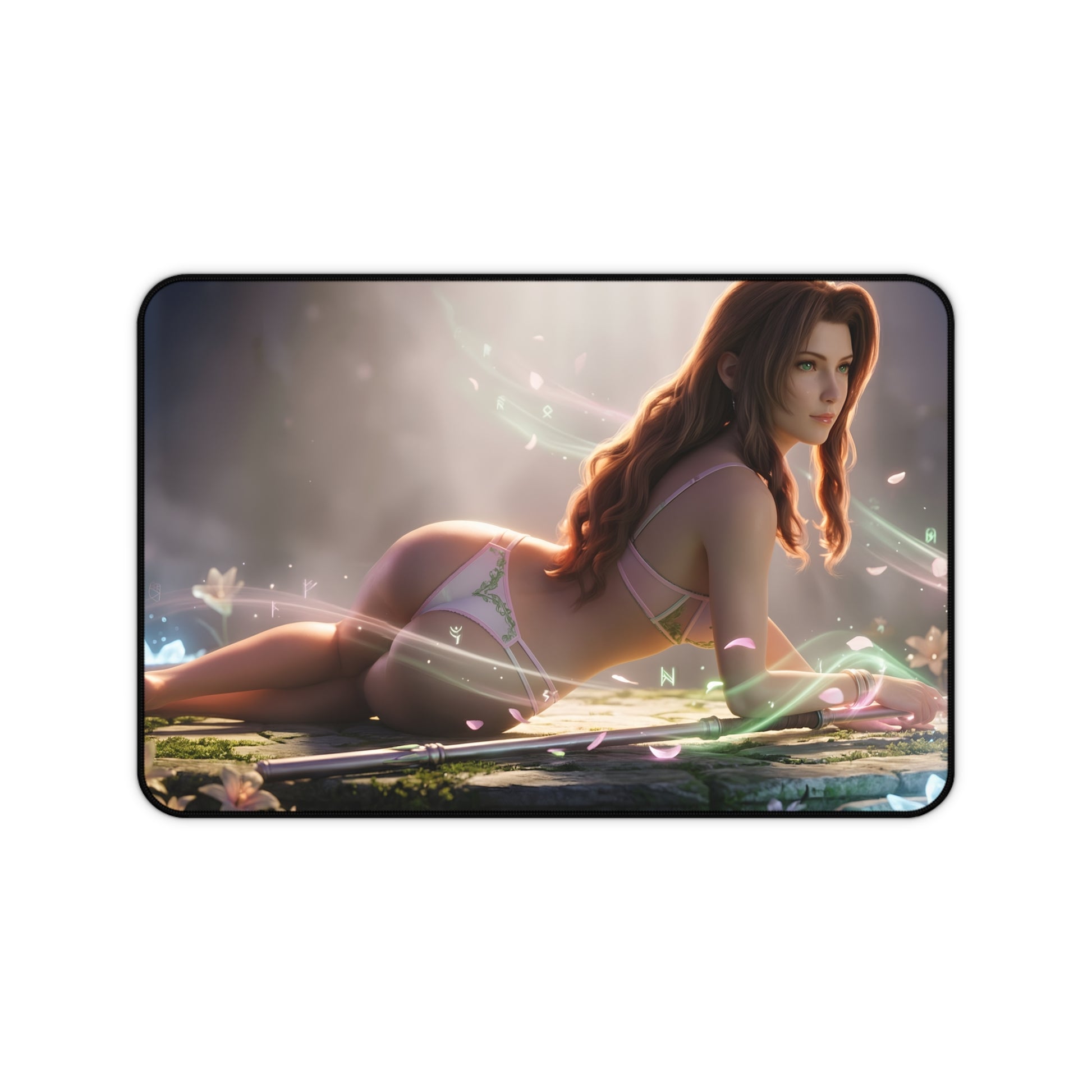 Aerith Gainsborough Mouse Pad – Fantasy RPG Gaming Mouse Pad, Stylish Gamer Desk Decor featuring elegant reclining character artwork for gaming desks