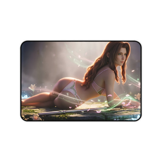 Aerith Gainsborough Mouse Pad – Fantasy RPG Gaming Mouse Pad, Stylish Gamer Desk Decor featuring elegant reclining character artwork for gaming desks