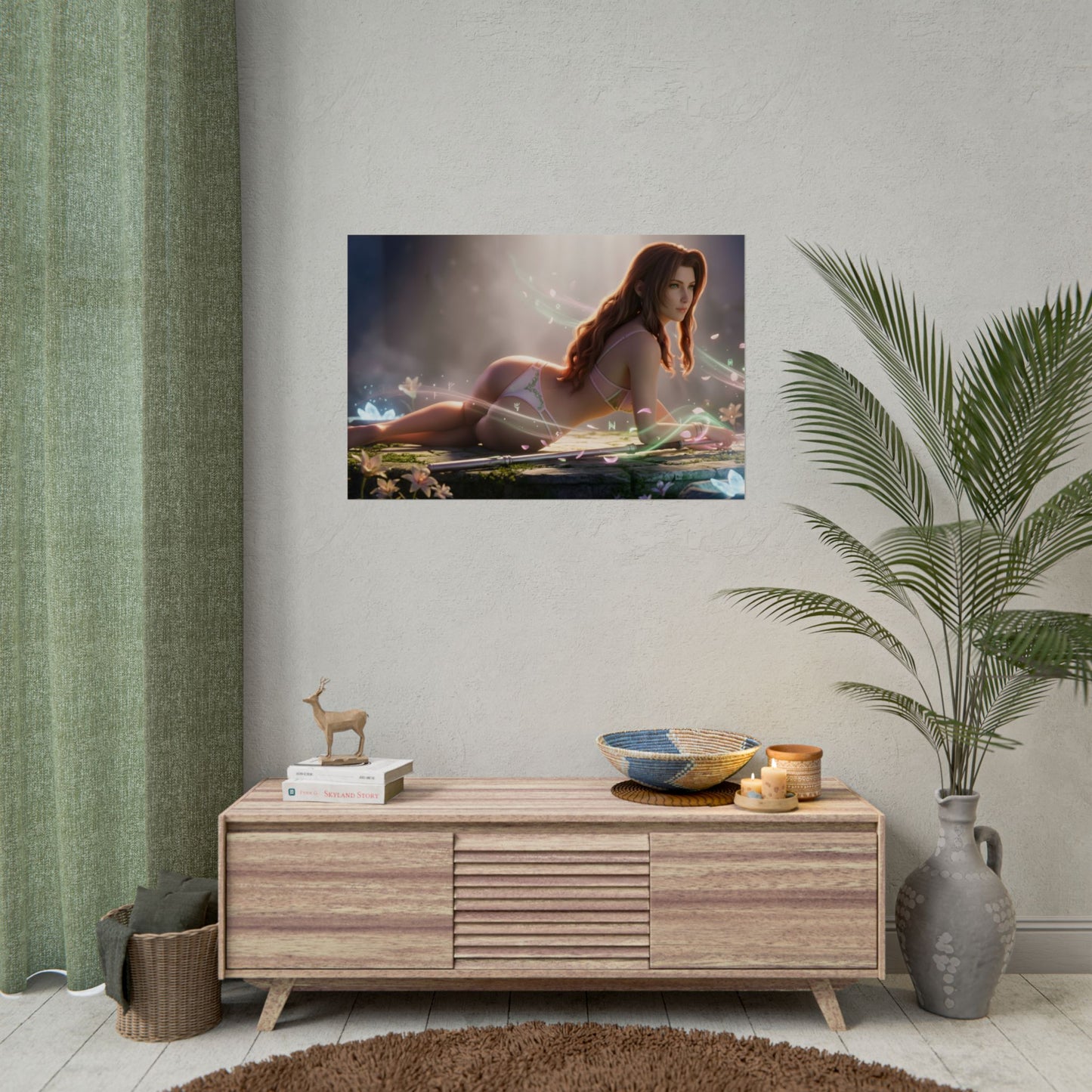 Aerith Poster – Final Fantasy Wall Art Print, Fantasy Game Decor