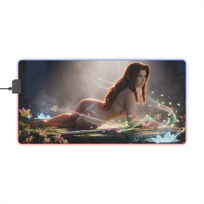 Aerith RGB Mouse Pad – Final Fantasy Illuminated Desk Mat, RPG Gamer Setup