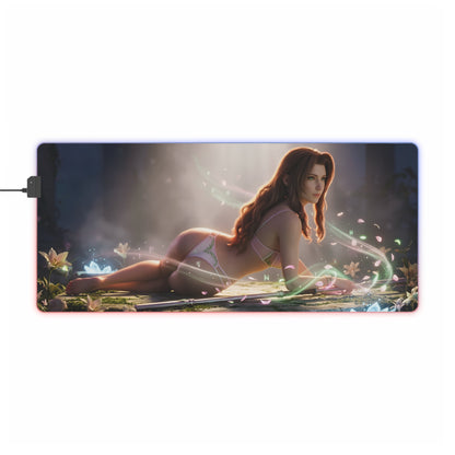 Aerith RGB Mouse Pad – Final Fantasy Illuminated Desk Mat, RPG Gamer Setup