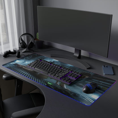 Alien Mouse Pad, Ellen Ripley LED RGB Desk Mat, Gift for Gamer, Sci-Fi Room Decor - cinematic sci-fi gaming desk mat with RGB lighting