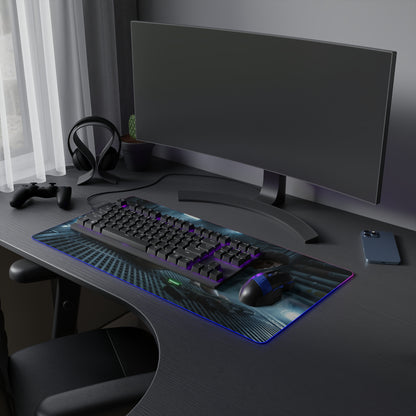 Alien Mouse Pad, Ellen Ripley LED RGB Desk Mat, Gift for Gamer, Sci-Fi Room Decor - LED RGB desk mat with Ripley sci-fi artwork on gaming desk