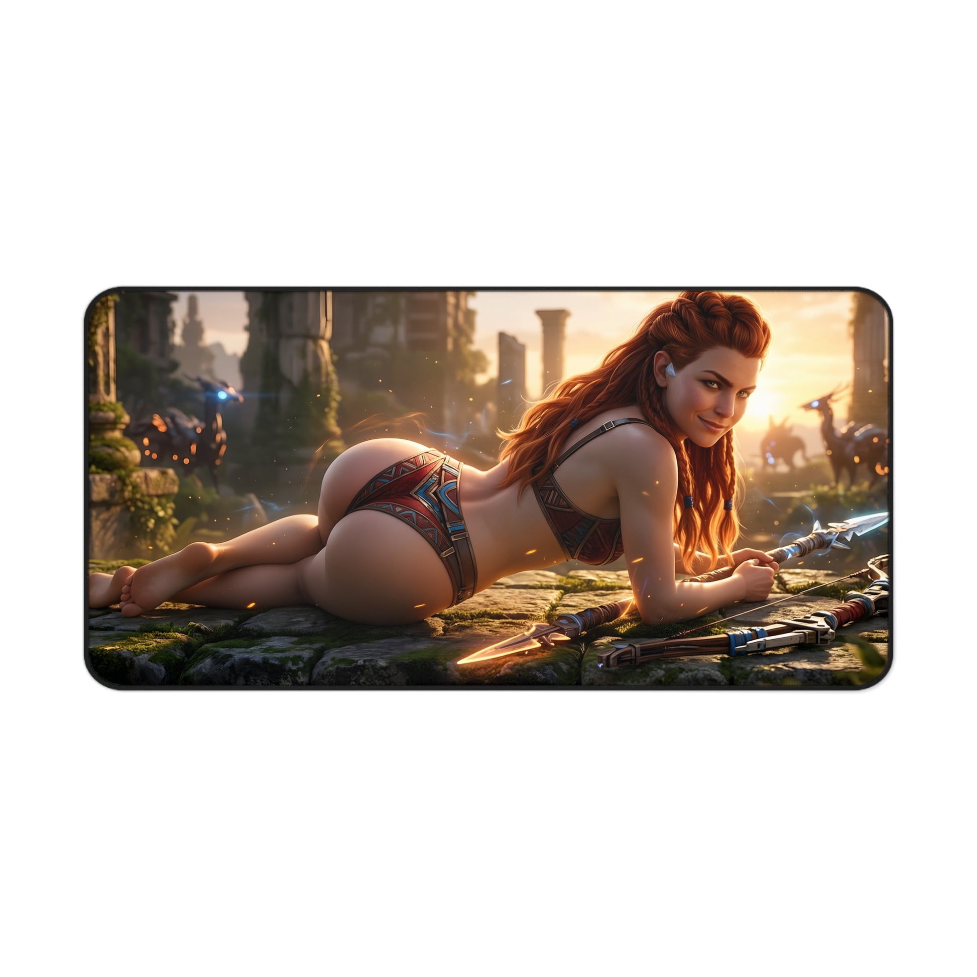 Aloy Mouse Pad – Horizon Game Gaming Mouse Pad, Stylish Gamer Desk Decor featuring Aloy reclining artwork for immersive gaming desks