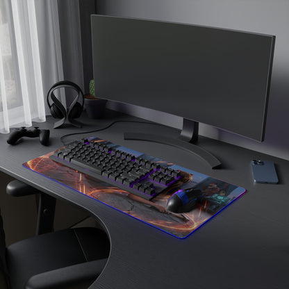 Asuka Mouse Pad, Evangelion RGB LED Desk Mat, Anime Gift for Gamer, Otaku Decor - RGB gaming desk mat featuring Asuka artwork with smooth precision-cloth surface