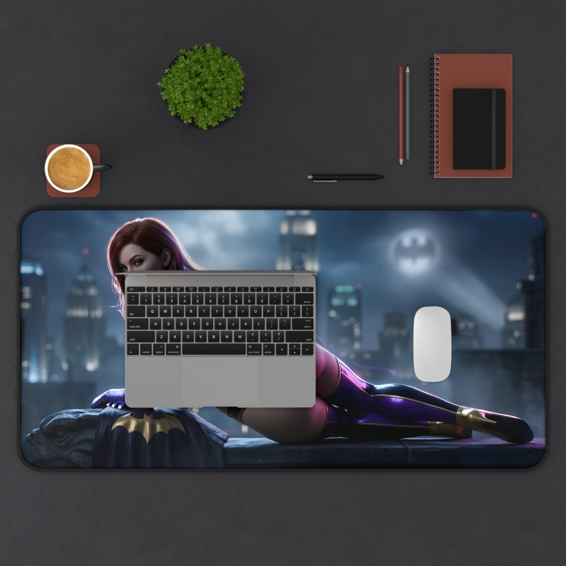 Batwoman Mouse Pad – DC Hero Gaming Mouse Pad, Stylish Gamer Desk Decor showing Batwoman artwork on a large gaming desk mat with smooth tracking and stitched edges