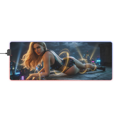 Black Canary RGB Mouse Pad – DC Comics LED Desk Mat, Superhero Gamer Setup — HD printed heroine, RGB edge lighting, extended non-slip gaming desk mat
