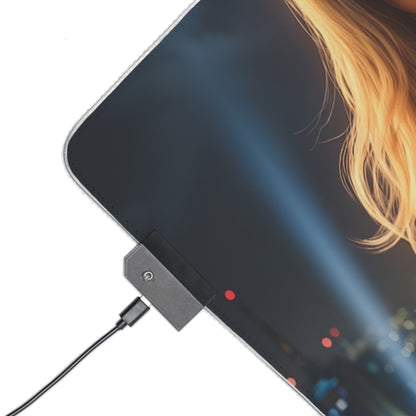 Black Canary RGB Mouse Pad – DC Comics LED Desk Mat, Superhero Gamer Setup showing corner LED controller, USB cable, and high-def character print