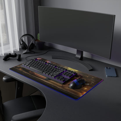 Black Lagoon Mouse Pad, Revy LED RGB Desk Mat, Gift for Gamer, Anime Room Decor — Revy dual-wield design RGB desk mat for gamers