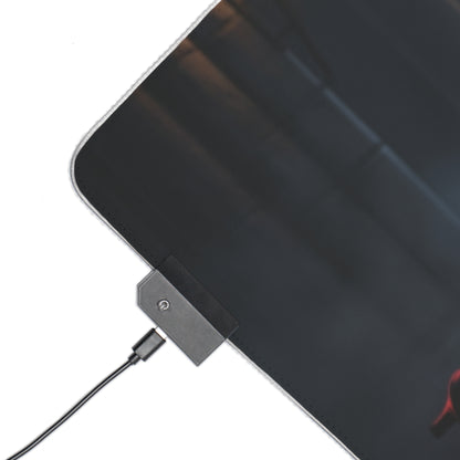 BloodRayne Mouse Pad, Rayne LED RGB Desk Mat, Gift for Gamer, Gothic Game Decor — close-up of RGB controller and precision cloth edge