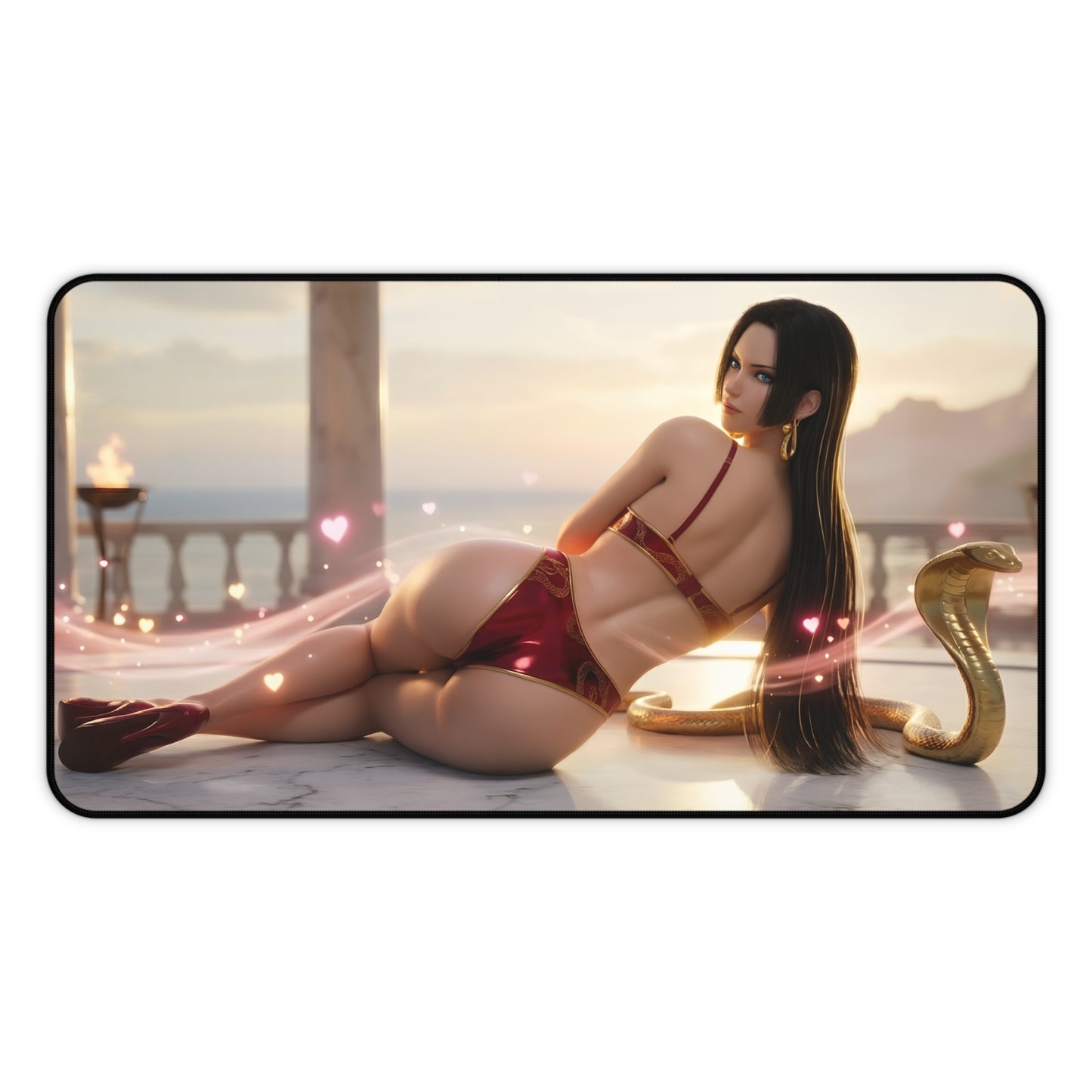 Boa Hancock Mouse Pad – One Piece Gaming Mouse Pad, Stylish Gamer Desk Decor featuring Boa Hancock reclining anime artwork on premium gaming desk mat