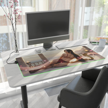 Boa Hancock RGB Mouse Pad – One Piece LED Desk Mat, Anime Gamer Decor soft large RGB gaming desk mat with HD Boa Hancock artwork and non-slip base