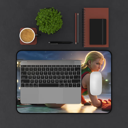Cammy White Mouse Pad – Street Fighter Gaming Mouse Pad, Stylish Gamer Desk Decor showing character artwork on gaming desk mouse pad