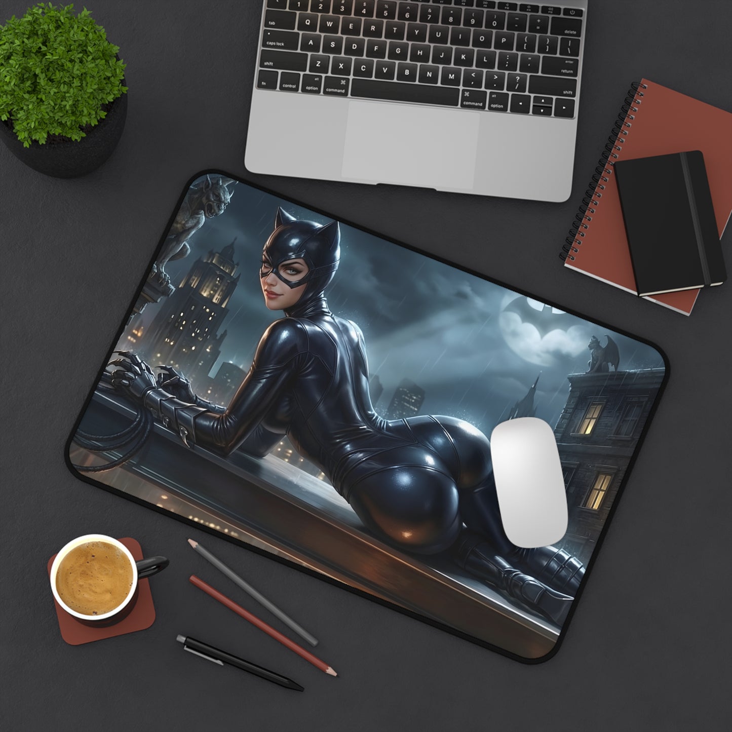 Catwoman Mouse Pad – DC Comics Gaming Mouse Pad, Stylish Gamer Desk Decor featuring Catwoman on a sleek gaming desk mat
