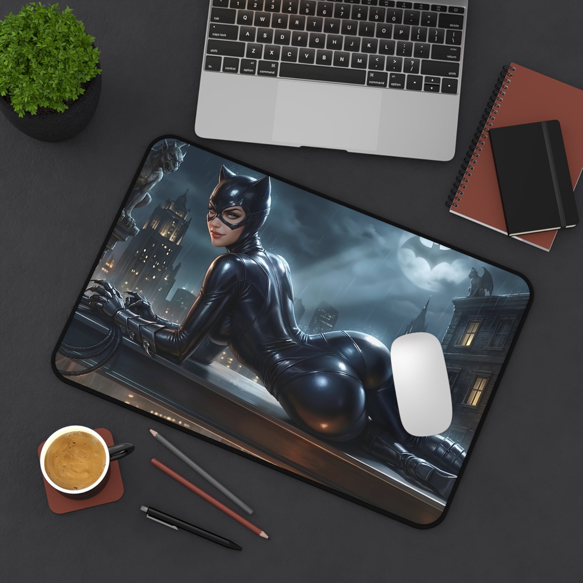 Catwoman Mouse Pad – DC Comics Gaming Mouse Pad, Stylish Gamer Desk Decor featuring Catwoman on a sleek gaming desk mat