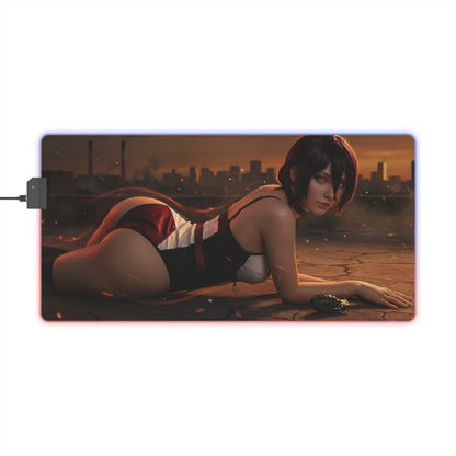 Chainsaw Man Mouse Pad, Reze LED RGB Desk Mat, Gift for Gamer, Manga Room Decor featuring Reze artwork on RGB gaming desk mat