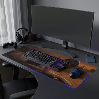 Chainsaw Man Mouse Pad, Reze LED RGB Desk Mat, Gift for Gamer, Manga Room Decor - Reze artwork LED RGB gaming desk mat with precision cloth surface