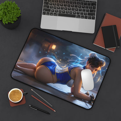 Chun-Li Mouse Pad – Street Fighter Gaming Mouse Pad, Stylish Gamer Desk Decor showing Chun-Li on premium stitched gaming mouse pad for competitive setups