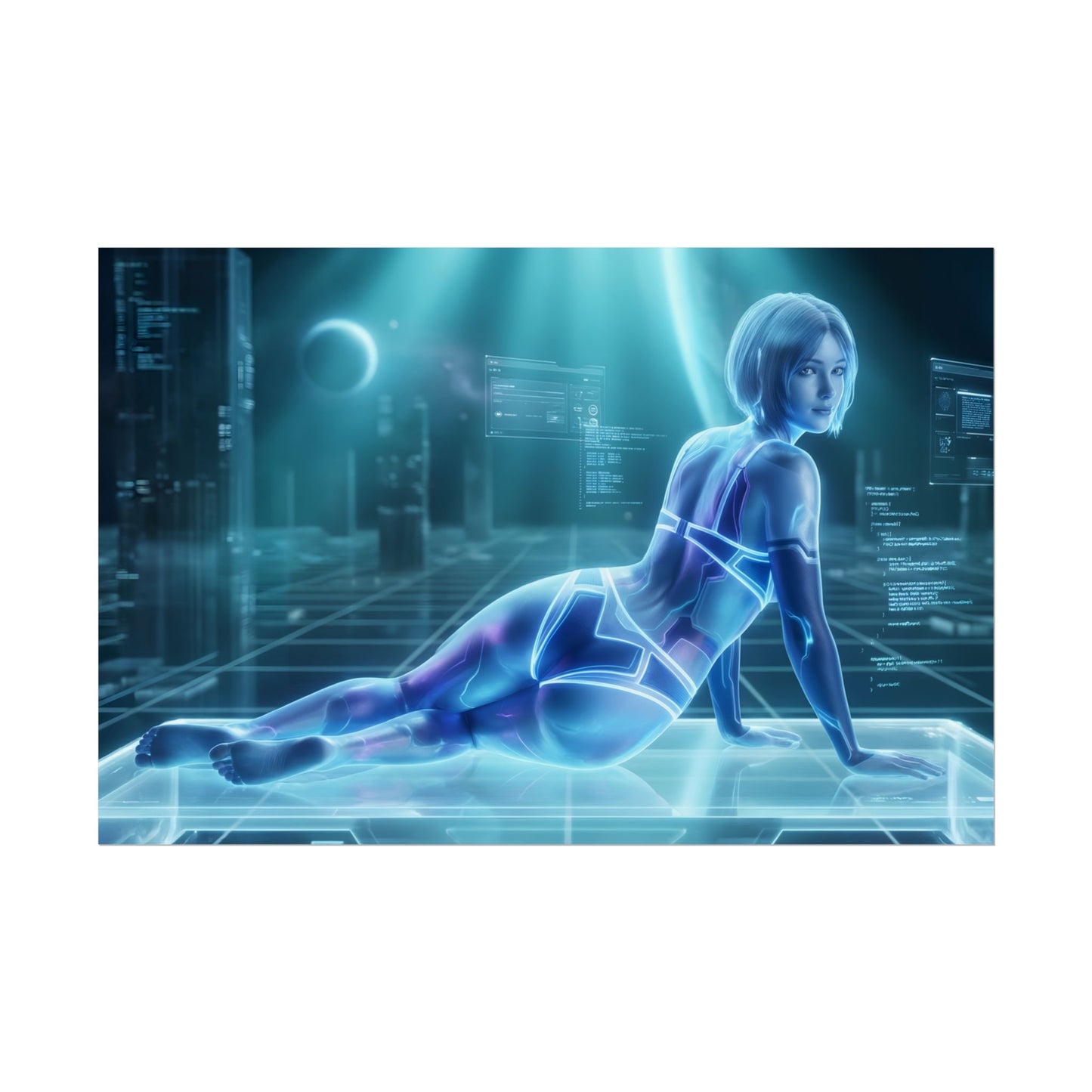 Cortana Poster – Halo Wall Art Print, Sci Fi Decor