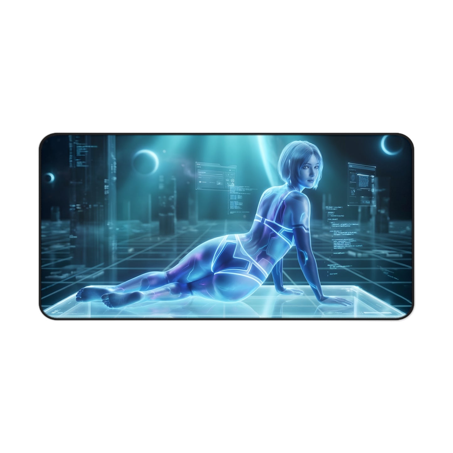 Cortana Mouse Pad – Sci-Fi Game Gaming Mouse Pad, Stylish Gamer Desk Decor featuring holographic Cortana artwork on a premium gaming mouse pad