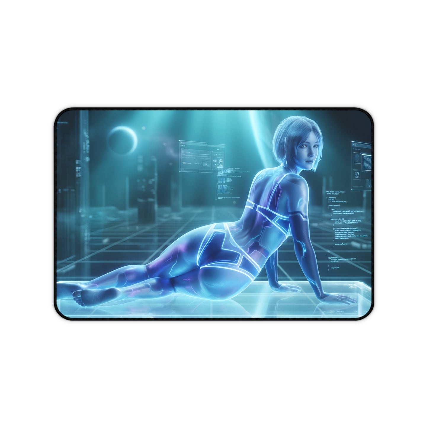 Cortana Mouse Pad – Sci-Fi Game Gaming Mouse Pad, Stylish Gamer Desk Decor featuring holographic Cortana art on premium gaming desk mat