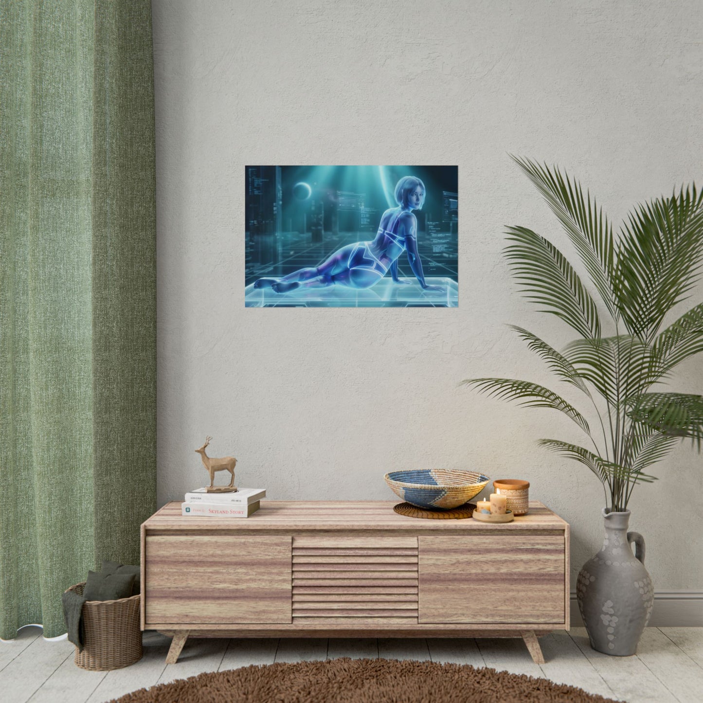Cortana Poster – Halo Wall Art Print, Sci Fi Decor