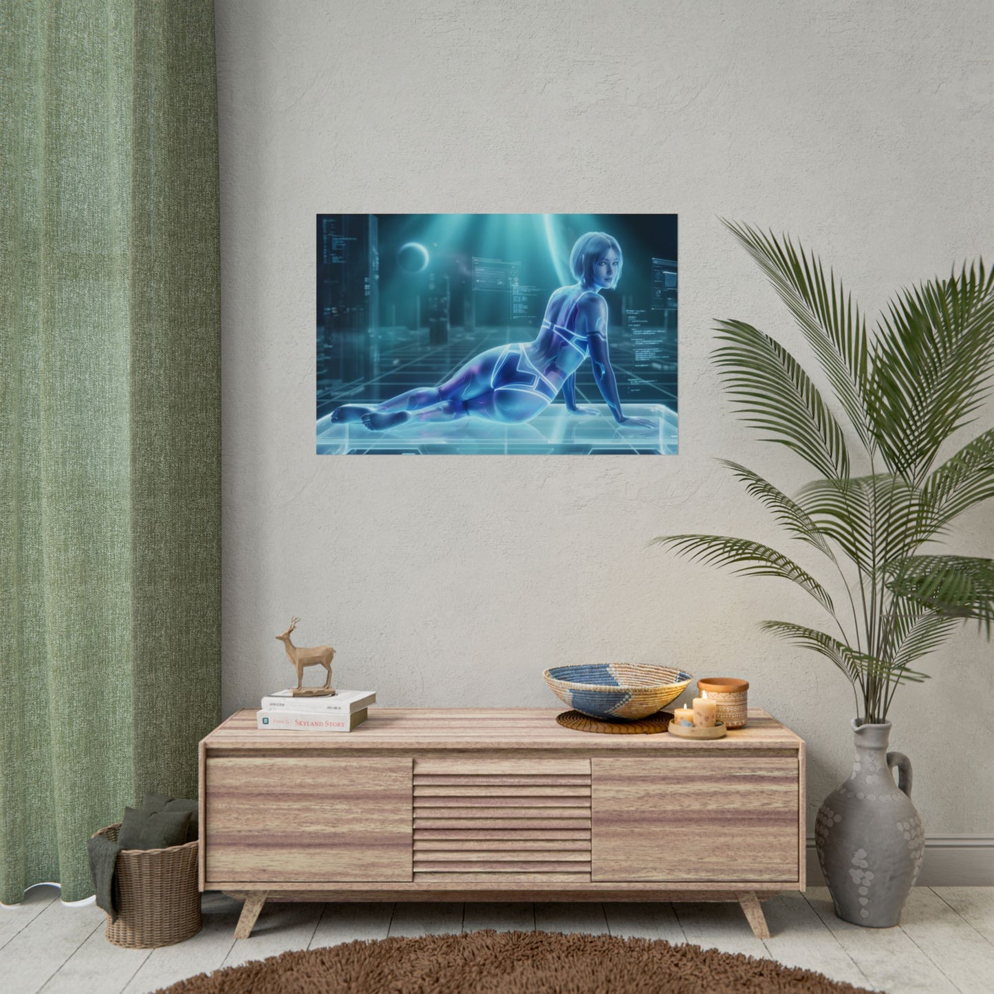 Cortana Poster – Halo Wall Art Print, Sci Fi Decor