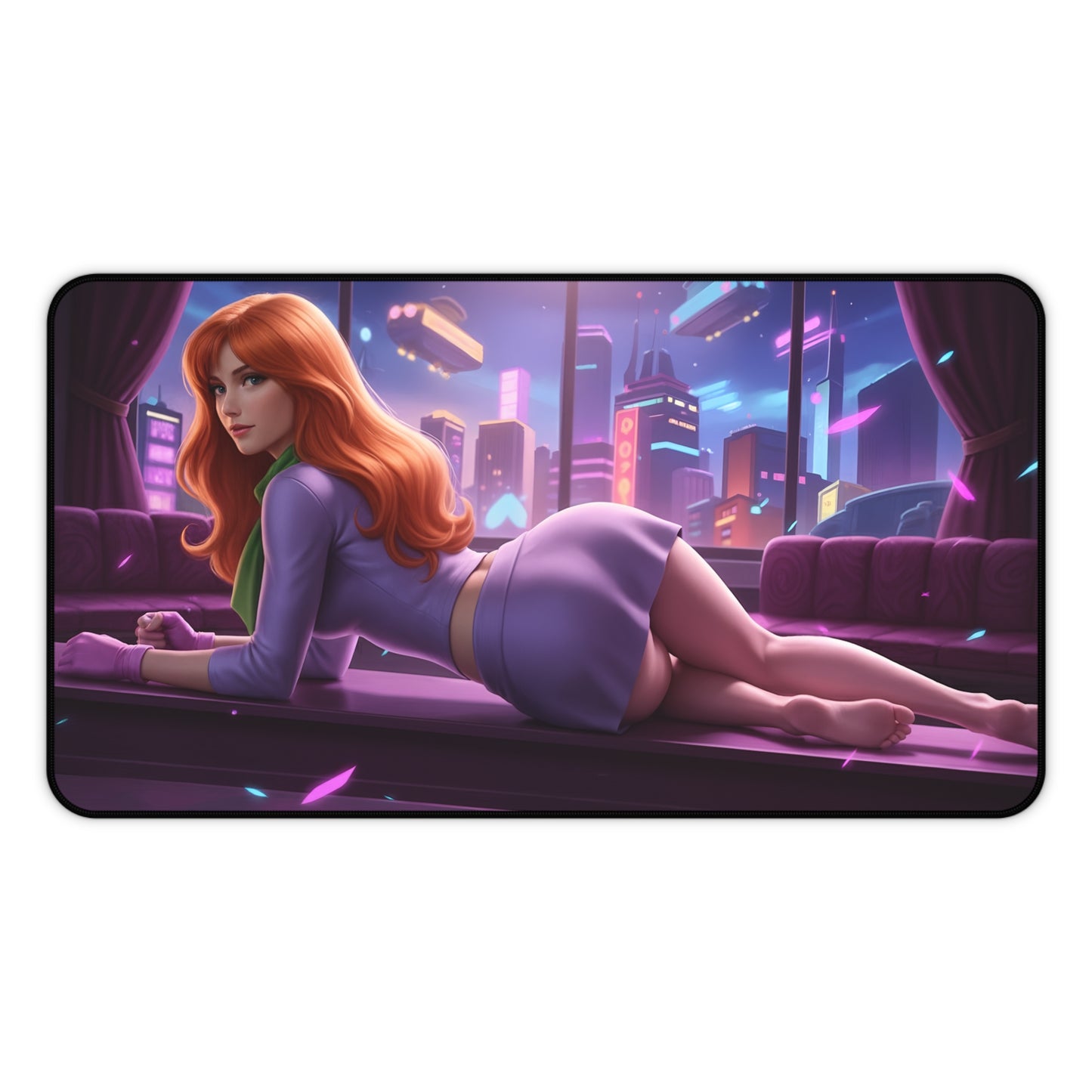 Daphne Blake Mouse Pad – Classic Cartoon Gaming Mouse Pad, Stylish Gamer Desk Decor featuring retro city neon art and smooth surface