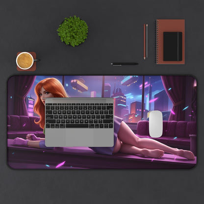 Daphne Blake Mouse Pad – Classic Cartoon Gaming Mouse Pad, Stylish Gamer Desk Decor featuring reclining Daphne artwork on gaming desk