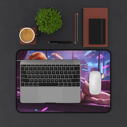 Daphne Blake Mouse Pad – Classic Cartoon Gaming Mouse Pad, Stylish Gamer Desk Decor on desk with laptop and mouse