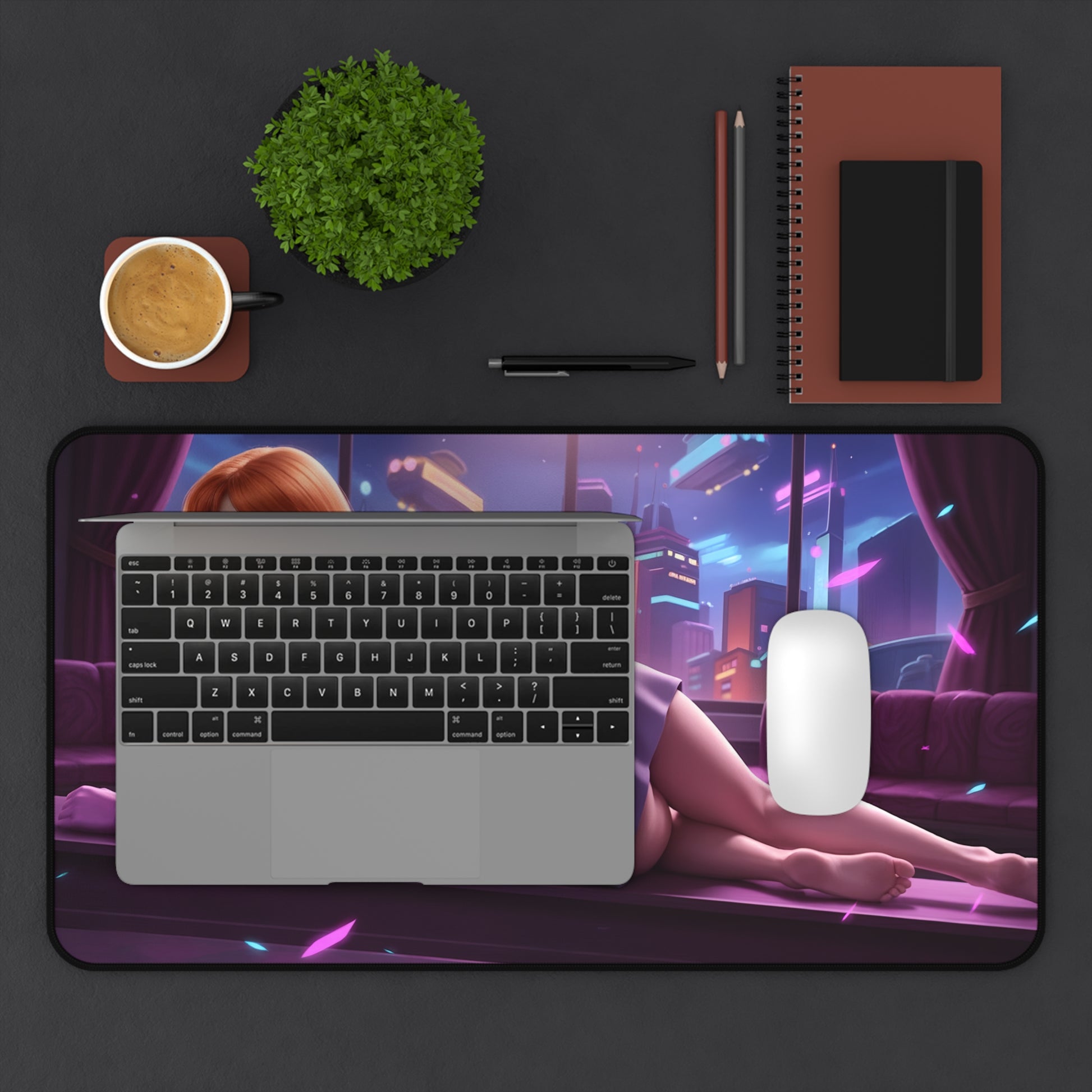 Daphne Blake Mouse Pad – Classic Cartoon Gaming Mouse Pad, Stylish Gamer Desk Decor featuring cinematic neon city art on a premium gaming desk mat