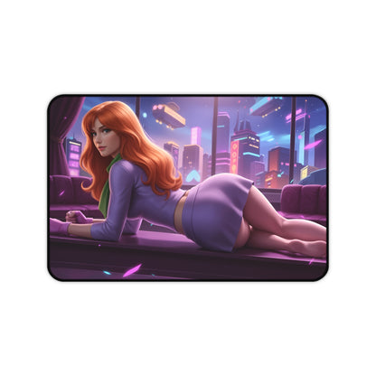Daphne Blake Mouse Pad – Classic Cartoon Gaming Mouse Pad, Stylish Gamer Desk Decor featuring retro city neon art on a premium gaming mouse pad