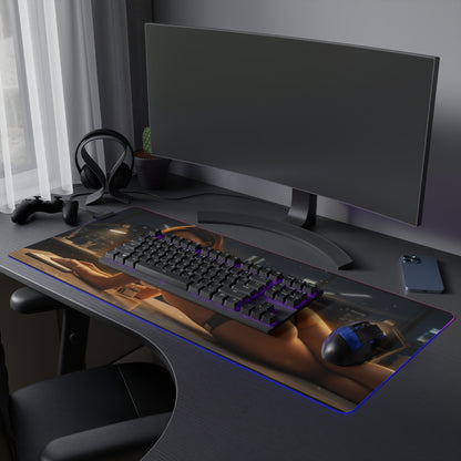 DC Mouse Pad – Lois Lane LED RGB Desk Mat, Superhero Gamer Room Decor, Gift for Comic Fan showcasing Lois Lane newsroom night scene on RGB desk mat