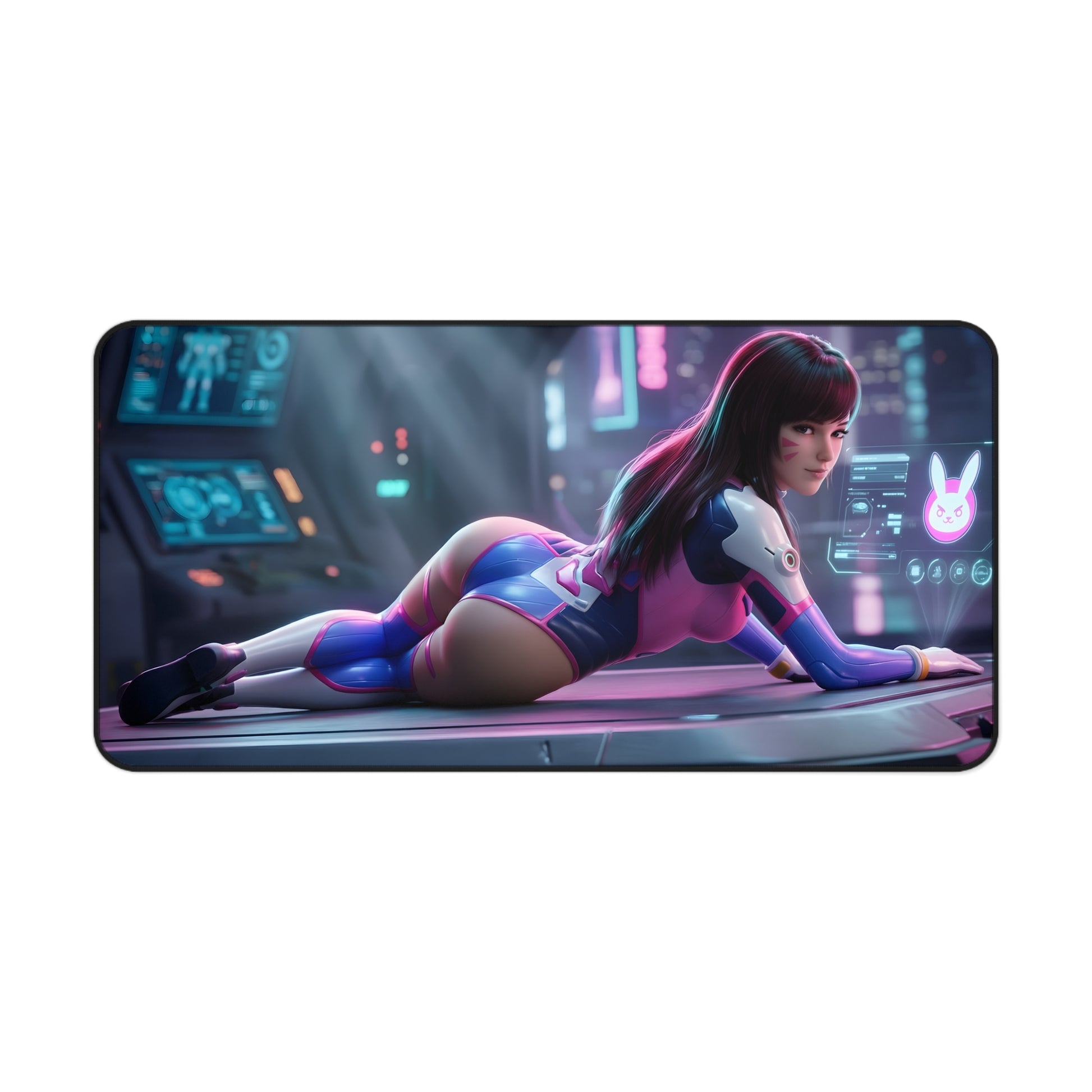 D.Va Mouse Pad – Overwatch Gaming Mouse Pad, Stylish Gamer Desk Decor showing D.Va artwork on a premium stitched gaming mouse pad