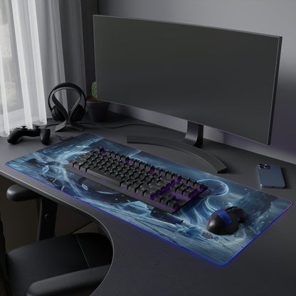 Akame ga Kill Mouse Pad, Esdeath LED RGB Desk Mat, Gift for Gamer, Anime Room Decor — icy Esdeath gaming desk mat with RGB edge