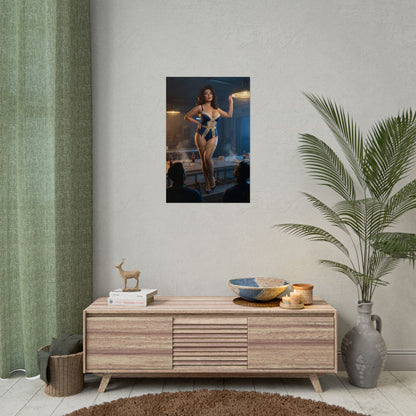 Fallout Vault Icon Poster / Fallout Vault Wall Art / Fallout Vault Art Print / Fallout Poster — confident Fallout woman vault-themed wall art for gamer rooms