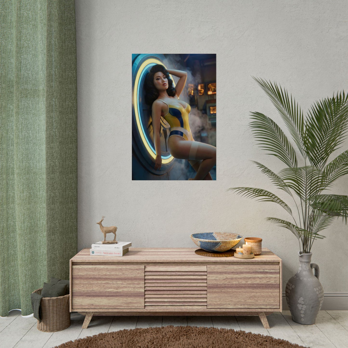 Fallout Vault Pin-Up Poster / Fallout Pin-Up Wall Art / Fallout Pin-Up Art Print / Fallout Poster – retro Vault girl pin-up wall art in living room