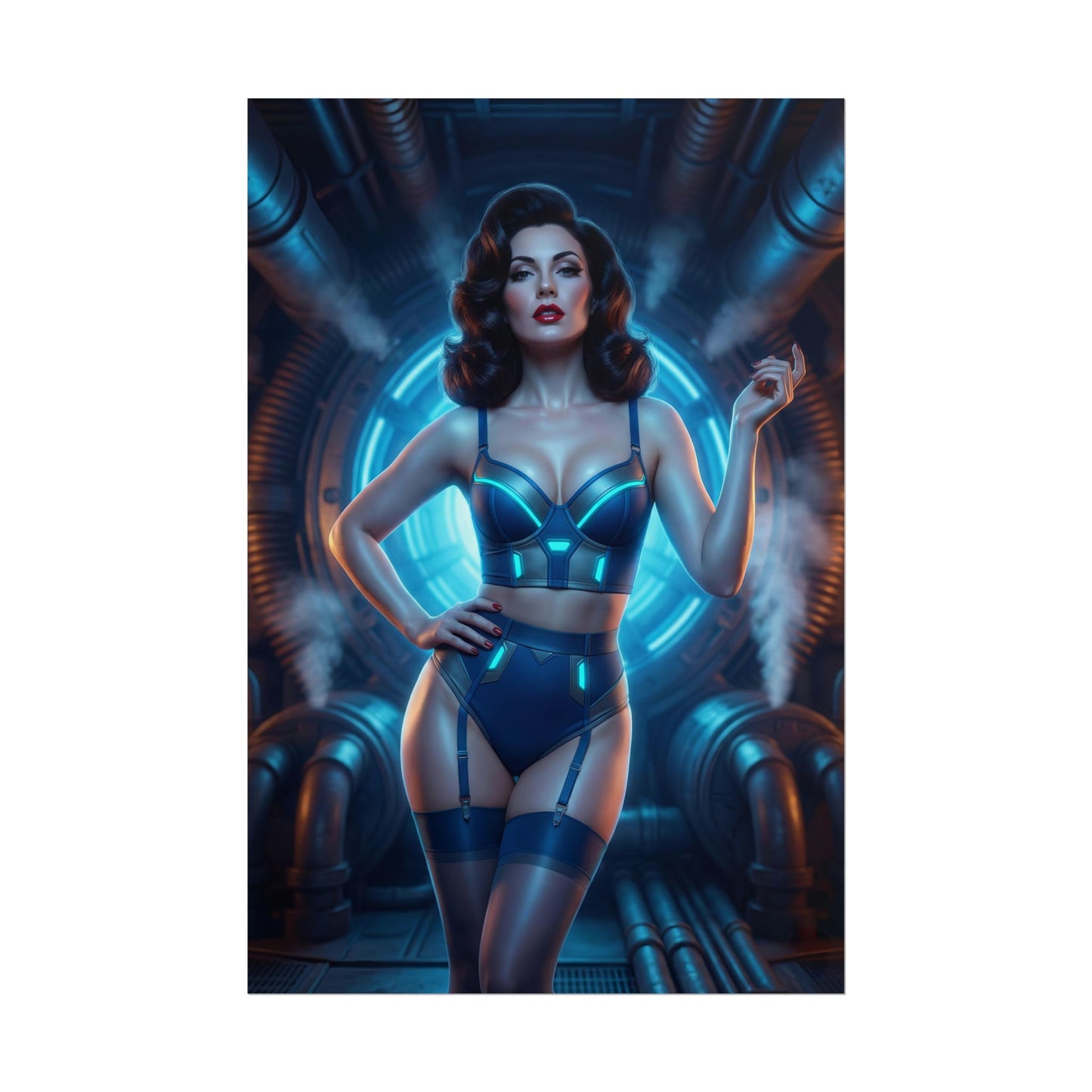 Fallout Vault Beauty Poster / Fallout Vault Wall Art / Fallout Vault Art Print / Fallout Poster - confident Fallout woman in vault tech glow