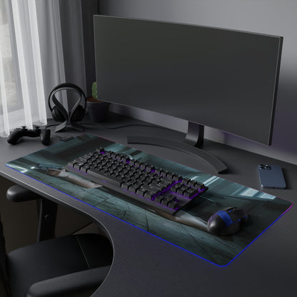 Grace Ashcroft Mouse Pad Large Gaming Resident Evil RGB Desk Mat showcasing cinematic character art, RGB edge lighting, and premium cloth surface for gaming