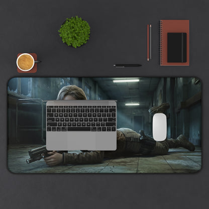 Grace Ashcroft Mouse Pad, Resident Evil Desk Mat, Gamer Setup Desk Decor – cinematic heroine survival scene desk mat with non-slip stitched edges