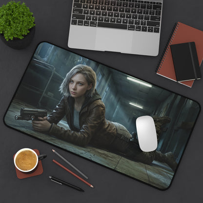 Grace Ashcroft Mouse Pad, Resident Evil Desk Mat, Gamer Setup Desk Decor — cinematic heroine artwork on large non-slip gaming desk mat