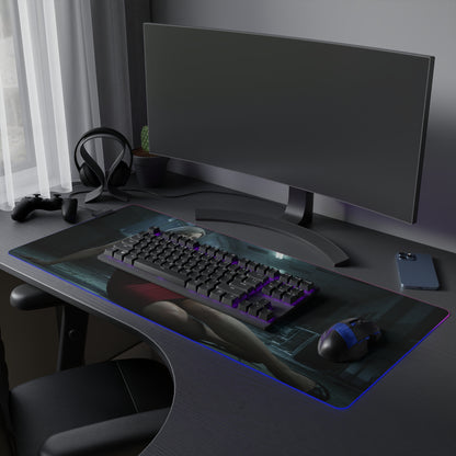 Grace Ashcroft Mouse Pad Resident Evil Gaming Desk Mat RGB Gamer Gift - large RGB desk mat with character art, non-slip base, smooth cloth surface