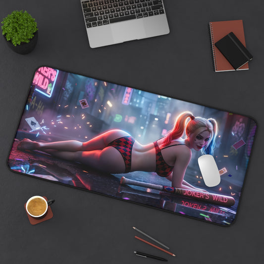 Harley Quinn Mouse Pad – DC Comics Gaming Mouse Pad, Stylish Gamer Desk Decor featuring vivid comic-style Harley Quinn artwork on a large gaming mat