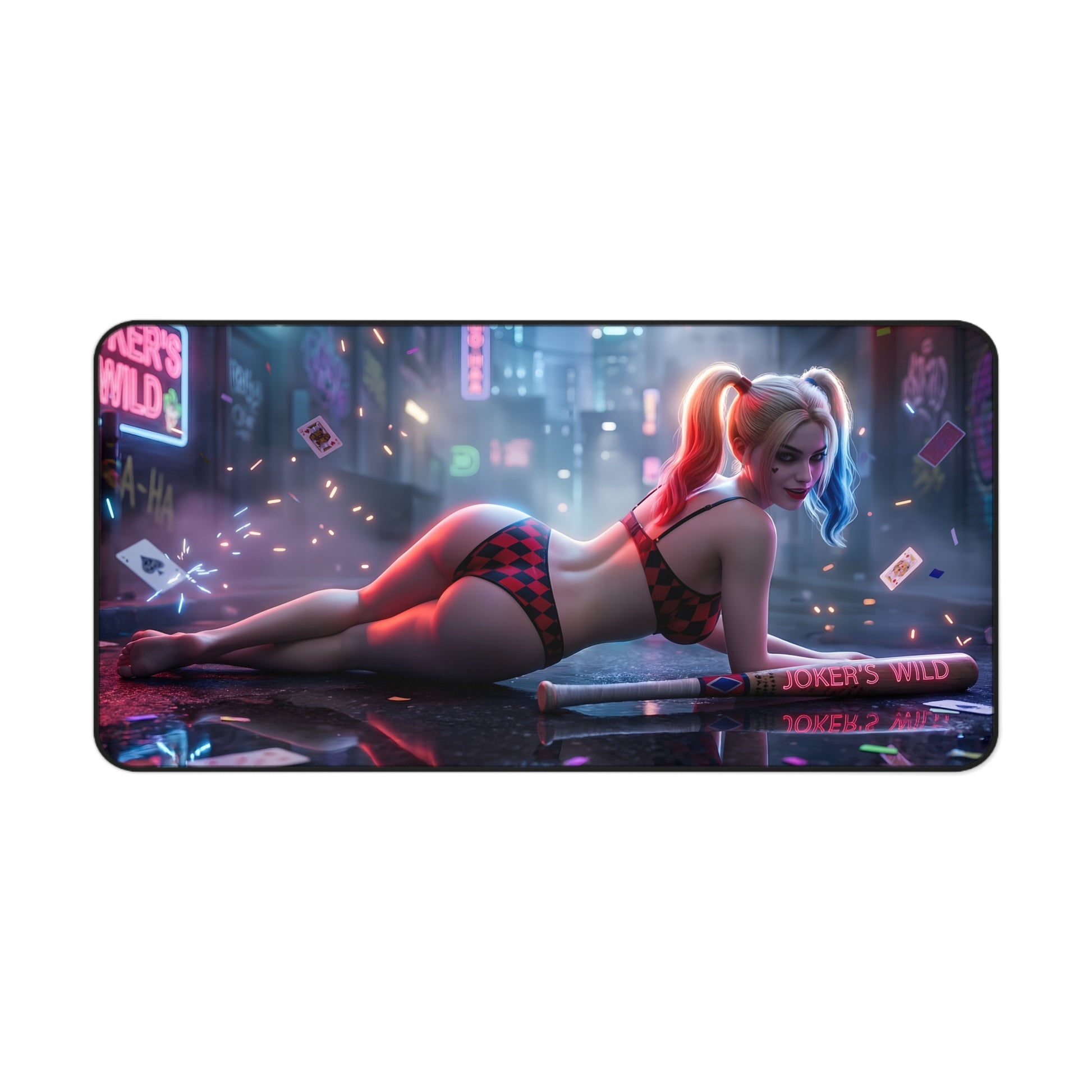 Harley Quinn Mouse Pad – DC Comics Gaming Mouse Pad, Stylish Gamer Desk Decor — vibrant Harley Quinn comic art gaming mouse pad with smooth glide and stitched edges