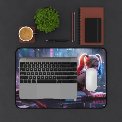 Harley Quinn Mouse Pad – DC Comics Gaming Mouse Pad, Stylish Gamer Desk Decor with comic-style Harley Quinn art under laptop and mouse