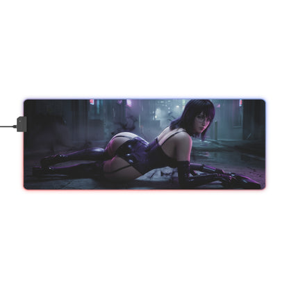 Hunter x Hunter Mouse Pad, Shizuku LED RGB Desk Mat, Gift for Gamer, Anime Room Decor - dark urban Shizuku gaming desk mat with RGB glow